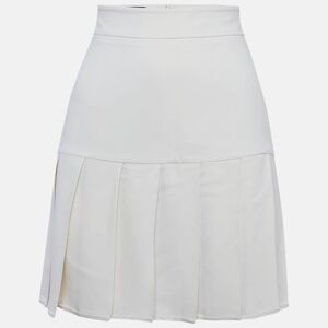 Gucci Cream Sateen Pleated Mini Skirt S